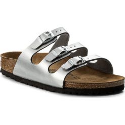 Klapki BIRKENSTOCK - Florida Bs 0954383 Silver. Szare klapki damskie Birkenstock, bez wzorów, ze skóry ekologicznej, bez obcasa, bez zapięcia. W wyprzedaży za 189.00 zł.