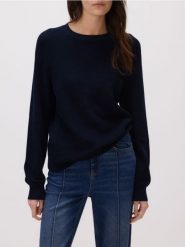 Bawełniany sweter - granatowy. Niebieskie swetry przez głowę męskie Reserved, l, bez wzorów, z bawełny, bez kołnierzyka. W wyprzedaży za 99.99 zł.