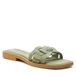 Klapki HOFF. Zielone klapki damskie HOFF, bez wzorów, bez obcasa. Za 189.99 zł.