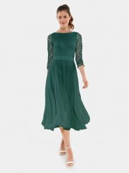 Swing Sukienka koktajlowa 77761710 Zielony Regular Fit. Zielone sukienki damskie Swing, bez wzorów, z syntetyku, wizytowe, bez kołnierzyka, bez ramiączek. Za 719.99 zł.
