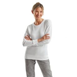 Lekka Bluza Raglanowa Dla Kobiet. Białe bluzy damskie Fruit of the Loom, xl, bez wzorów, bez kaptura. Za 69.99 zł.