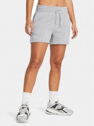Under Armour Szorty sportowe Rival Fleece Short 1382723-011 Szary Loose Fit. Szare szorty sportowe damskie Under Armour, m, bez wzorów, z bawełny, sportowe, na fitness i siłownię. Za 99.99 zł.