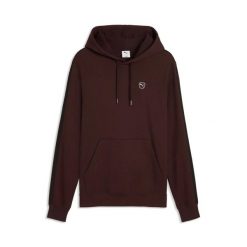Kurtka z kapturem z haftowanym odznaką Puma. Brązowe kurtki męskie Puma, xl, z aplikacjami, z dżerseju, z kapturem. Za 265.50 zł.