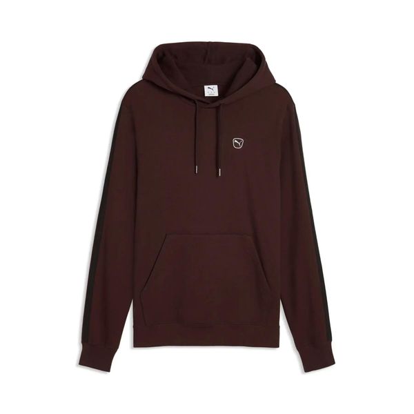 Kurtka z kapturem z haftowanym odznaką Puma. Brązowe kurtki męskie Puma, xl, z aplikacjami, z dżerseju, z kapturem. Za 270.50 zł.