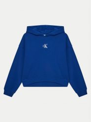 Calvin Klein Jeans Bluza IG0IG02755 Niebieski Boxy Fit. Niebieskie bluzy dla dziewczynek Calvin Klein Jeans, bez wzorów, z bawełny, bez ramiączek, bez kaptura. Za 299.99 zł.