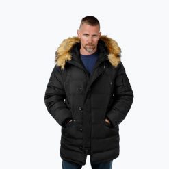 Kurtka zimowa męska Pitbull Kingston 2 Parka. Czarne kurtki męskie PITBULL, na zimę, m, bez wzorów, z materiału, bez kaptura. Za 369.99 zł.