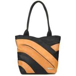 Shopperka skórzana Beltimore L38 czarno-camelowa. Czarne torby na ramię damskie bez wzorów, ze skóry, biznesowe, duże, bez dodatków. Za 208.99 zł.