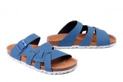 DR. BRINKMANN 701530-5 blau, klapki damskie. Niebieskie klapki damskie Dr. Brinkmann, bez wzorów, z materiału, bez obcasa. Za 157.17 zł.