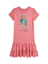 Polo Ralph Lauren Sukienka codzienna 313971130001 Różowy Regular Fit. Czerwone sukienki dla dziewczynek Polo Ralph Lauren, bez wzorów, z bawełny, bez ramiączek. Za 349.99 zł.
