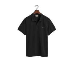 Koszulka polo z bawełny piqué Gant Shield. Czarne koszulki polo męskie GANT, s, bez wzorów, z bawełny, biznesowe, bez ramiączek. Za 283.50 zł.