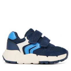 Sneakersy Geox. Niebieskie trampki i tenisówki chłopięce Geox, bez wzorów, bez zapięcia. Za 239.99 zł.