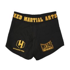 Damskie spodenki bokserskie Metal Boxe Hexagone. Czarne szorty sportowe damskie METAL BOXE, l, bez wzorów, z materiału, eleganckie, na fitness i siłownię. Za 220.50 zł.