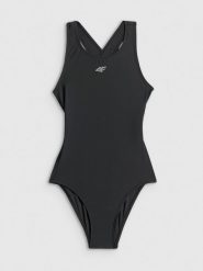 4F Kostium kąpielowy jednoczęściowy dziewczęcy - czarny 134/140 (8-10 lat). Czarne stroje kąpielowe dla dziewczynek 4f, bez wzorów, z materiału. Za 89.99 zł.