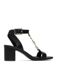 Beverly Hills Polo Club Sandały CEO-LS6450-06 Czarny. Czarne sandały damskie Beverly Hills Polo Club, bez wzorów, ze skóry, bez obcasa, na słupku, bez zapięcia. Za 199.99 zł.