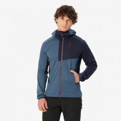 Second Life - Kurtka softshell Alpinism Light męska. Czerwone kurtki męskie QUECHUA, l, bez wzorów, z materiału, klasyczne, z kapturem. Za 199.99 zł.