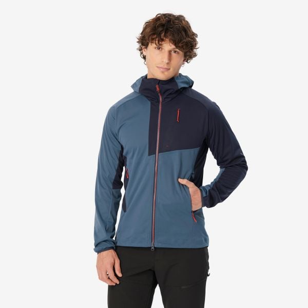 Second Life - Kurtka softshell Alpinism Light męska. Czerwone kurtki męskie QUECHUA, l, bez wzorów, z materiału, klasyczne, z kapturem. Za 199.99 zł.