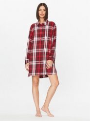 Tommy Hilfiger Koszula nocna UW0UW04874 Czerwony Relaxed Fit. Czerwone koszule nocne damskie Tommy Hilfiger, xs, bez wzorów, z syntetyku, bez ramiączek. Za 249.99 zł.