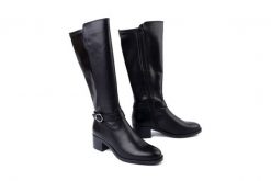 TAMARIS 1-25537-41 001 black, kozaki damskie. Czarne kozaki damskie Tamaris, bez obcasa, na obcasie. Za 469.71 zł.