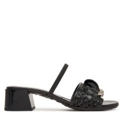 Sandały Hispanitas. Czarne sandały damskie Hispanitas, bez wzorów, bez obcasa, na słupku, bez zapięcia. Za 539.99 zł.