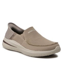 Półbuty Skechers. Brązowe półbuty na co dzień męskie Skechers, bez zapięcia. Za 349.99 zł.