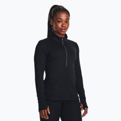 Longsleeve do biegania damski Under Armour Launch Pro Half Zip. Czarne koszulki sportowe damskie Under Armour, l, bez wzorów, bez kołnierzyka, bez ramiączek, do biegania. Za 209.99 zł.