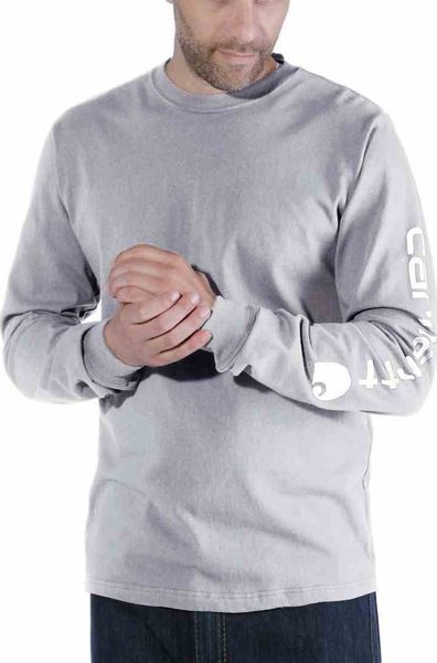 Carhartt Koszulka Carhartt Logo Long Sleeve Grey. Szare bluzki z długim rękawem męskie Carhartt, m, bez wzorów, bez kołnierzyka. Za 122.43 zł.