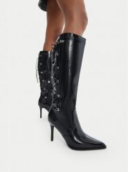 Juicy Couture Kozaki EO-C6006-3 Czarny. Czarne kozaki damskie Juicy Couture, bez obcasa, na szpilce. Za 379.99 zł.