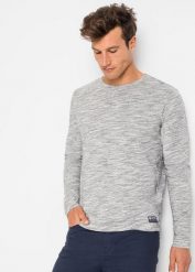 Koszulka z długim rękawem (2 szt.). Niebieskie bluzki z długim rękawem męskie bonprix, m, z aplikacjami, bez kołnierzyka. Za 129.98 zł.