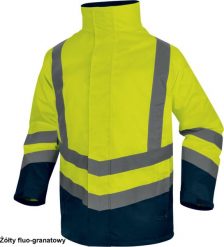 Kurtka męska Delta Plus OPTIMUM3 - KURTKA OSTRZEGAWCZA 5 W 1 Z POLIESTRU OXFORD POWLEKANEGO PU - pomarańczowy fluo-granatowy S. Brązowe kurtki męskie DELTA PLUS, m, bez wzorów, bez kaptura. Za 414.92 zł.