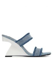 KARL LAGERFELD Klapki Waverly KL34611D Niebieski. Niebieskie klapki damskie KARL LAGERFELD, bez wzorów, z materiału, bez obcasa. Za 619.99 zł.
