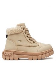 Tommy Hilfiger Trapery Lace-Up Bootie T1A5-33597-1628 M Beżowy. Brązowe buty zimowe dziewczęce Tommy Hilfiger, bez wzorów, ze skóry, bez zapięcia. Za 399.99 zł.