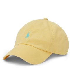 Czapka z daszkiem Polo Ralph Lauren. Żółte czapki i kapelusze męskie Polo Ralph Lauren, bez wzorów. Za 269.99 zł.