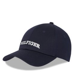 Czapka z daszkiem Tommy Hilfiger. Niebieskie czapki i kapelusze damskie Tommy Hilfiger, bez wzorów. Za 129.99 zł.