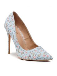 DeeZee Szpilki KL-HT92831-49 Błękitny. Niebieskie szpilki damskie DeeZee, bez wzorów, z materiału, bez obcasa, bez zapięcia. Za 119.99 zł.