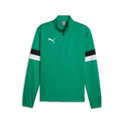 Bluza treningowa z zamkiem błyskawicznym 1/4 Puma Rise. Zielone bluzy męskie Puma, bez wzorów, bez kołnierzyka, bez ramiączek, do piłki nożnej. Za 213.50 zł.