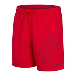Spodenki szorty dla dzieci Speedo Hyper Boom. Czerwone kąpielówki dla chłopców Speedo, bez wzorów, z materiału, klasyczne. Za 81.89 zł.