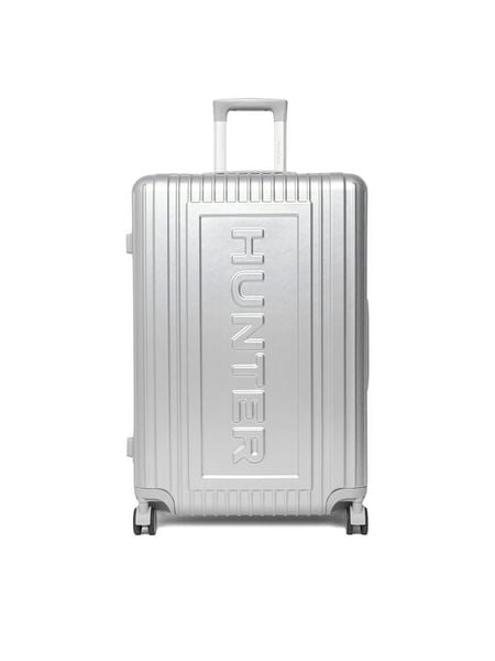 Hunter Walizka duża CEO-HUNTER-L-002-08 Srebrny. Szare walizki męskie Hunter, bez wzorów, z tworzywa sztucznego, duże. Za 399.99 zł.