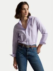 Polo Ralph Lauren Koszula 211A92177013 Fioletowy jasny Regular Fit. Fioletowe bluzki damskie Polo Ralph Lauren, l, bez wzorów, z bawełny, bez kołnierzyka, bez ramiączek. Za 729.99 zł.