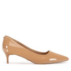 Szpilki Nine West. Brązowe szpilki damskie Nine West, bez wzorów, bez obcasa, bez zapięcia. Za 199.99 zł.