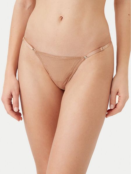 Guess Stringi O5RE10 KCLB0 Brązowy. Brązowe stringi damskie Guess, xs, z aplikacjami, z syntetyku. Za 59.99 zł.
