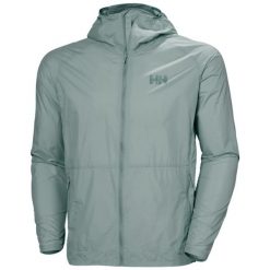 Kurtka wodoodporna Helly Hansen Roam Wind. Zielone kurtki męskie Helly Hansen, m, bez wzorów, casualowe, bez kaptura. Za 419.00 zł.