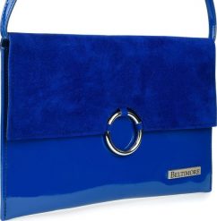 Beltimore Niebieska oryginalna damska torebka kopertówka na pasku usztywniana W63. Niebieskie kopertówki damskie Beltimore, bez wzorów, bez dodatków. Za 74.79 zł.
