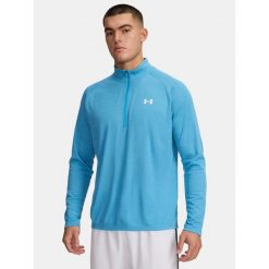 Koszulka męska z długim rękawem UA Tech Textured 1/2 Zip 1382797-453 L. Niebieskie bluzy męskie Under Armour, l, bez wzorów, bez kaptura. Za 134.99 zł.