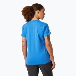 Koszulka damska Helly Hansen Skog Recycled Graphic ultra. Niebieskie koszulki sportowe damskie Helly Hansen, bez wzorów, bez kołnierzyka, bez ramiączek, trekkingowe. Za 228.50 zł.