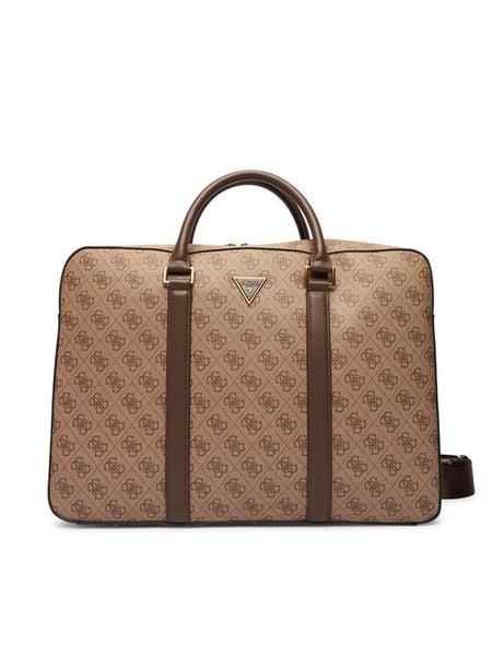 Guess Torba na laptopa HMMILO P6169 Brązowy. Brązowe torby na laptopa męskie Guess, z aplikacjami, ze skóry. Za 382.99 zł.