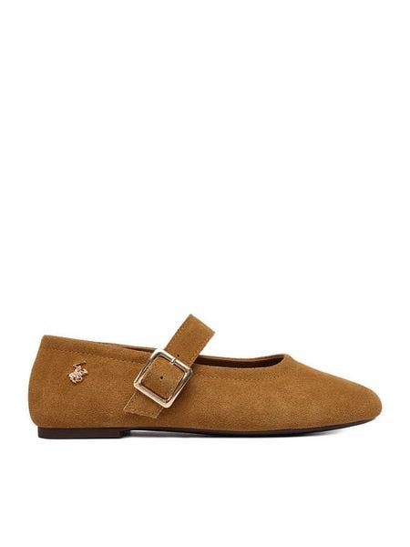 Beverly Hills Polo Club Baleriny EO-CC2534-1 Brązowy. Brązowe baleriny damskie Beverly Hills Polo Club, bez wzorów, ze skóry, bez obcasa. Za 255.99 zł.