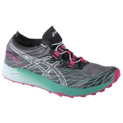 Buty do biegania damskie Asics Fujispeed. Czarne obuwie sportowe damskie Asics, bez wzorów, z materiału, do biegania. Za 499.99 zł.