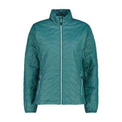 Kurtka puchowa z kapturem dla kobiet CMP. Zielone kurtki damskie CMP, na zimę, bez wzorów, z puchu, z kapturem. Za 199.99 zł.