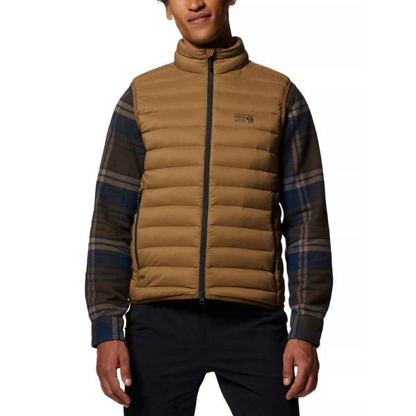 Kamizelka męska Mountain Hardwear Deloro Down. Brązowe kurtki męskie Mountain Hardwear, na zimę, l, bez wzorów, z puchu, sportowe, bez kaptura. Za 769.00 zł.