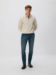 Jeansy slim fit z efektem sprania - indigo jeans. Niebieskie jeansy męskie Reserved. Za 179.99 zł.